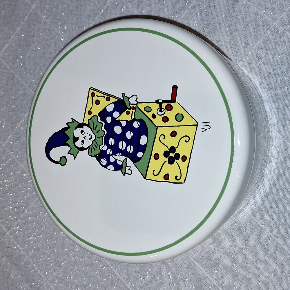 🃏 Pfaltzgraff Decorative Ceramic Box with Jack In The Box Jester Design